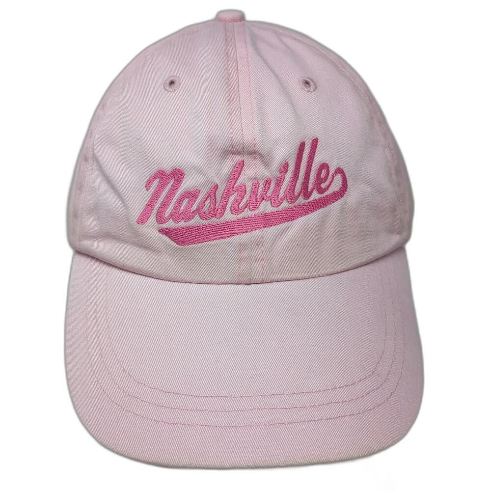 Perrin Nashville Baseball Cap Pink One Size Strapback Cotton Hat Script Logo